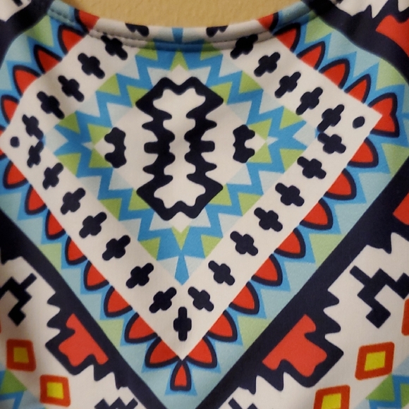 Vibrant Geometric Women's Swimdress - Picture 3 of 8